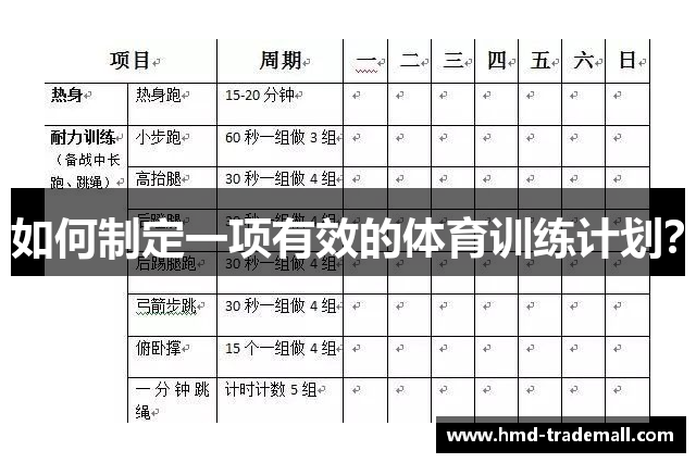 如何制定一项有效的体育训练计划？